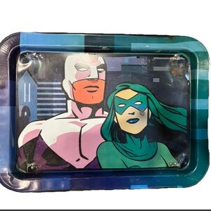 Vintage Pop Art Cartoon Comic Super Heros Lap Snack Tray Folding Metal 17"x12”